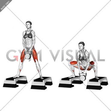 Kettlebell Dumbbell Sumo Squat Off Stepbox Female Sumo Squats