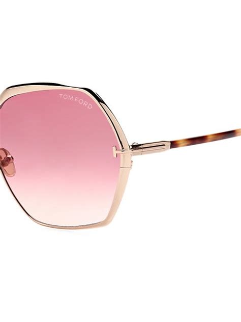 Shop Tom Ford Fonda 60mm Geometric Sunglasses Saks Fifth Avenue