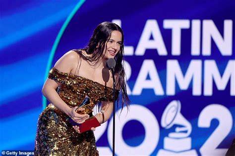 Latin Grammys 2022 Rosalía Poses With Her Four Awards Daily Mail Online