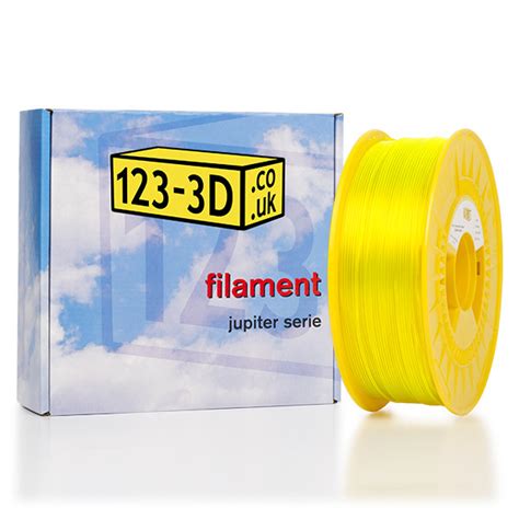 123 3D Filament Fluorescent Yellow 1 75mm PLA 1 1kg New Improved 123