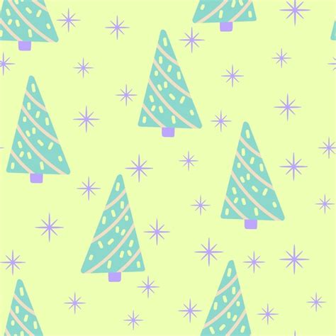 Premium Vector Christmas Tree And Snowflake Seamless Pattern New Year