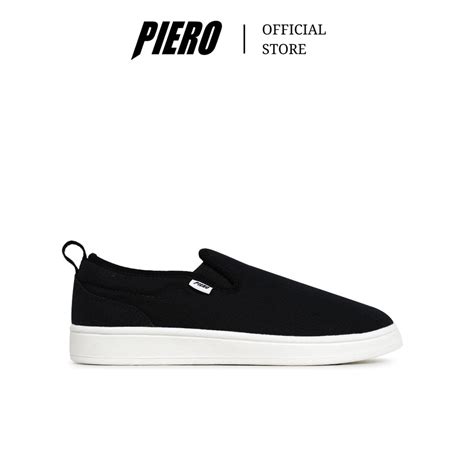 Jual Piero Sepatu Sneakers Pria Mojo Slip On Cvs Black Off White Black