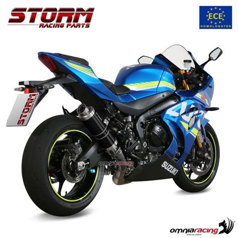 Homologated Storm Gp Black Steel Exhaust For Suzuki Gsxr