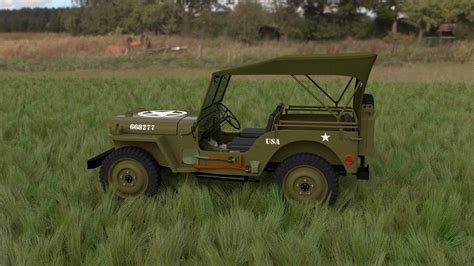 Full W Chassis Jeep Willys Mb Military Top Hdri D Model Cgtrader