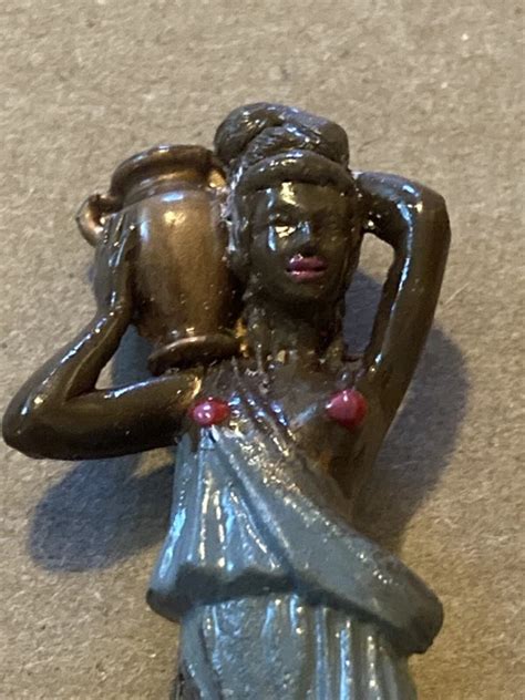 VINTAGE MINIATURE HALF Nude Woman Metal Tiny Miniatures Woman Water Jug Dark PicClick CA