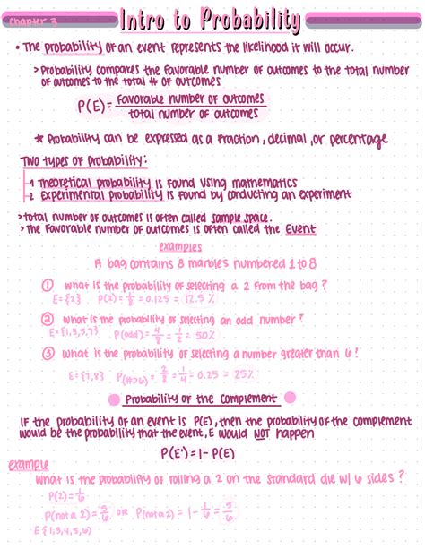 Statistics Intro To Probability Notes Chapter Intro To