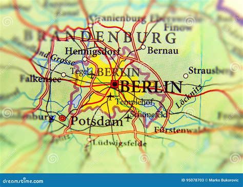 Mapa Geográfico Del País Europeo Alemania Con La Ciudad De Berlín