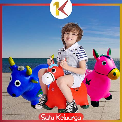 jual sk  mainan kuda kudaan karet anak jumping animal  musik