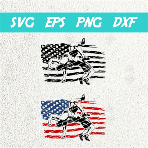 Wrestling Svg Png Wrestlers American Flag Svg Etsy