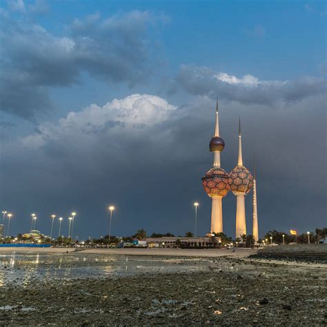 Download Iconic Kuwait Towers Against Skyline Wallpaper | Wallpapers.com