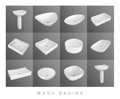 Wash Basins Collection 3d Model Cgtrader