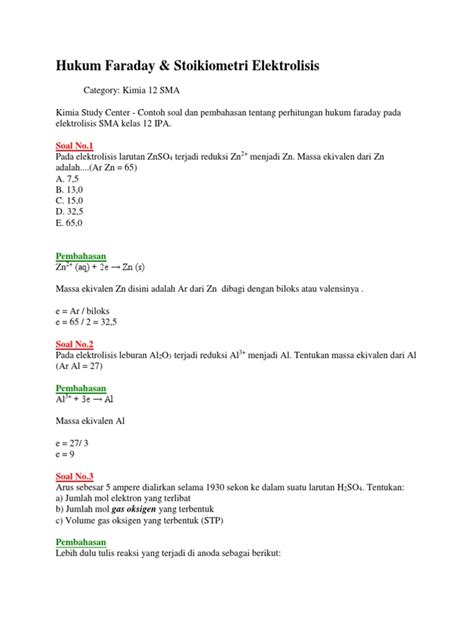 14 Soal Dan Pembahasan Hukum Faraday Fisika Soal Jawaban