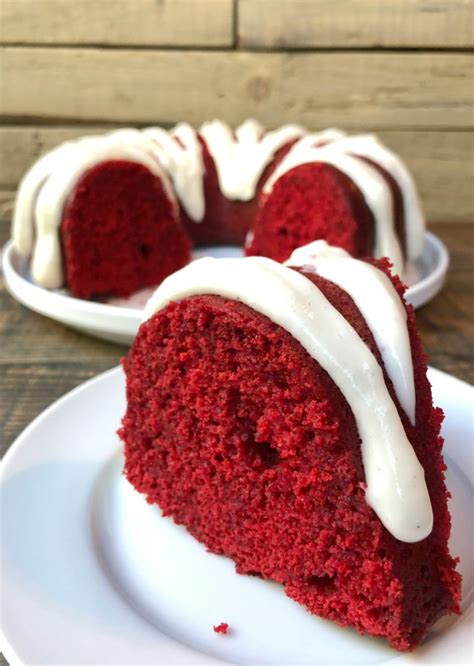 Red Velvet Bundt Cake With Cinnamon Cream Cheese Glaze Recipe Girl