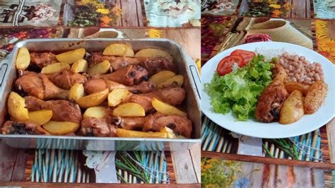 Frango Assado Com Batatas Coxas Na Maionese Youtube