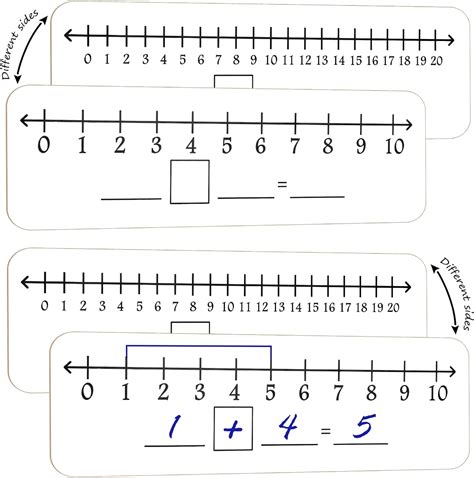 4 Pieces Dry Erase Number Line Board Double Sided White Board 4 X 14