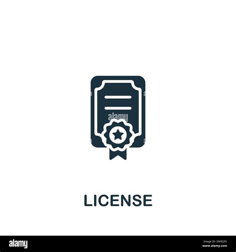 License Icon Monochrome Simple Sign From Intellectual Property