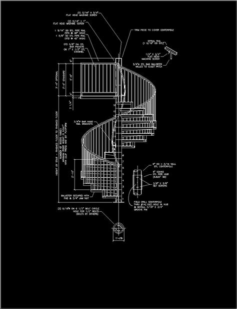 Spiral Staircase DWG Detail For AutoCAD Designs CAD