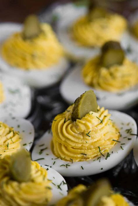 Dill Pickle Deviled Eggs Recipe Self Proclaimed Foodie