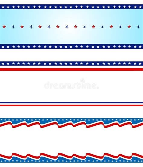 Patriotic Border Divider American Usa Flag Stock Vector - Illustration ...