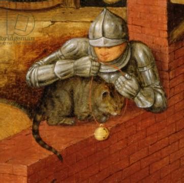 Brueghel Jüngere Detail eines Ritters einer Katze eine Glocke Kunstdruck