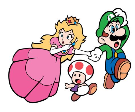 Luigi - Peach - Toad by carignanboy on DeviantArt