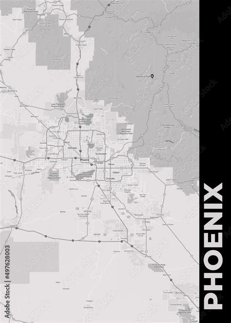 Poster Phoenix - Arizona map. Road map. Illustration of Phoenix ...