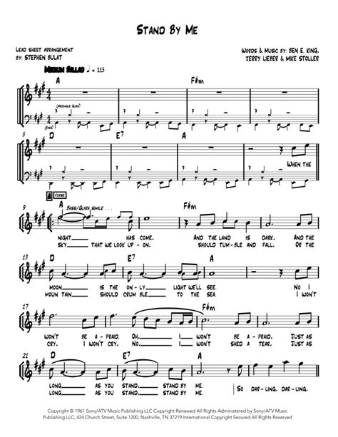 Stand By Me Arr Stephen Bulat By Ben E King Sheet Music For Piano