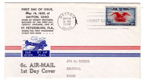 C Eagle Shield C Airmail Fdc Planty Evans Ebay