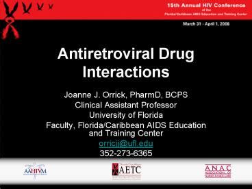 PPT Antiretroviral Drug Interactions PowerPoint Presentation Free