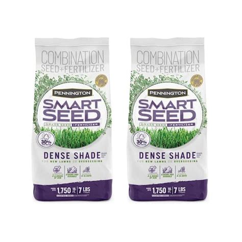 Pennington Smart Seed Dense Shade 7lb 1 750 Sq Ft Grass Seed And Lawn Fertilizer 2 Pack