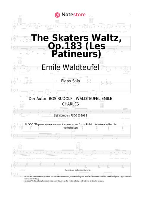 The Skaters Waltz Op Les Patineurs Emile Waldteufel Noten Pdf