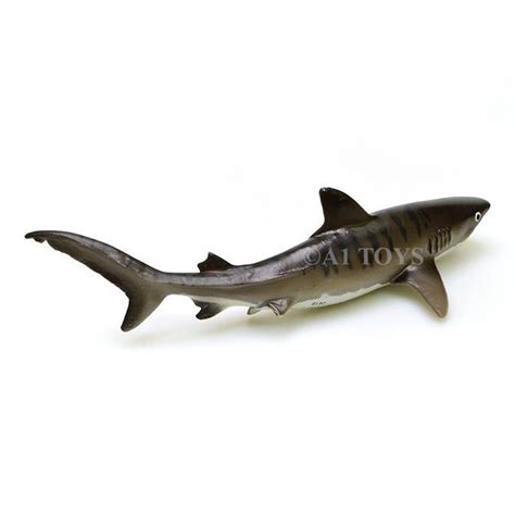 Jual Mainan Miniatur Hewan Ikan Hiu Macan Tiger Shark Safari Ltd 19 Cm