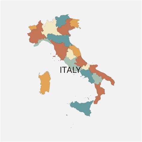 Carte Vectorielle De L Italie Avec Divisions Administratives Vecteur