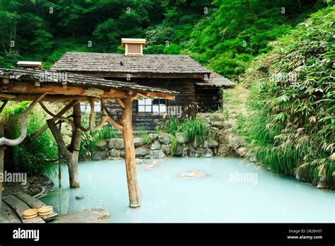 Tsurunoyu Hot Spring Of Nyutoonsen Hot Spring Village During Summer In Akita Prefecture Stock