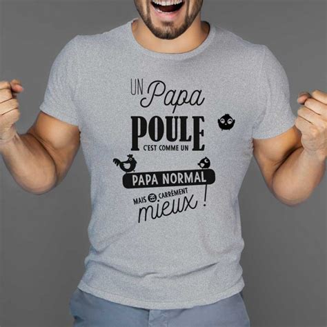 T Shirt Imprim Papa Poule T Shirt Manches Courtes Avec Motifs