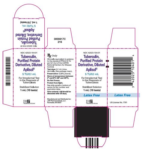 Tuberculin Purified Protein Derivative Mantoux Tubersol Off