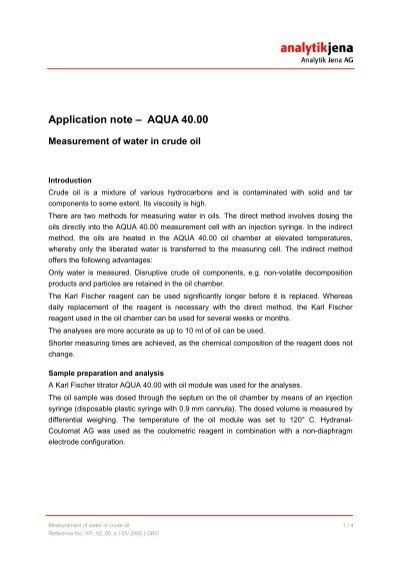 Application Note Aqua Analytik Jena Ag