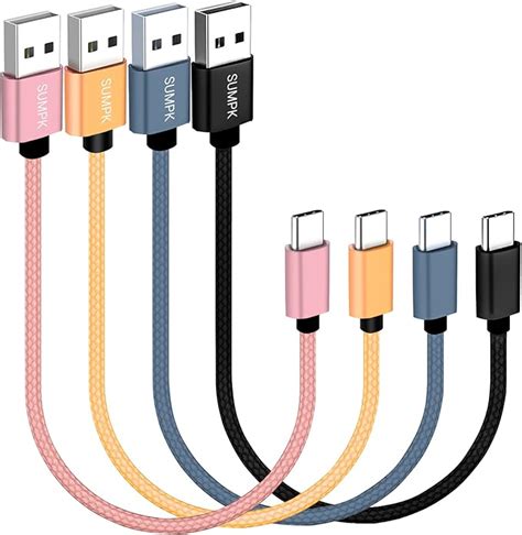 Amazon co jp 20 cm短USB C線4包SUMPK 3A急速充電線USB 2 0データ伝送線ナイロン編みは三星Galaxy