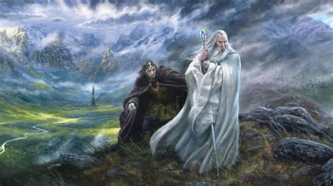 3840x2160 Resolution Painting Of Two Men Saruman The Lord Of The