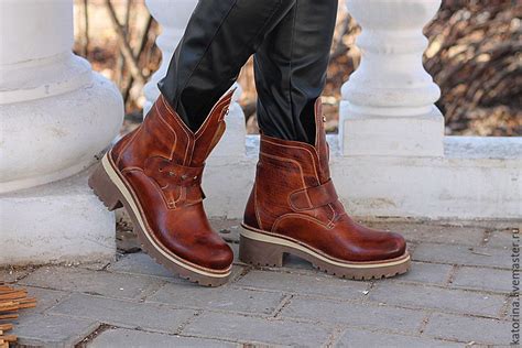 Ботинки из натуральной кожи женские Fashion Кирпичные – купить на ...