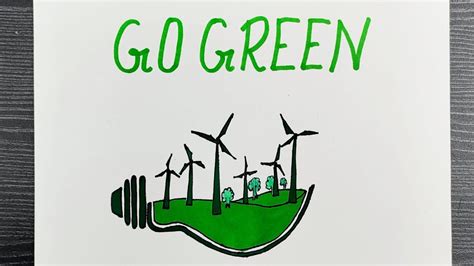 Poster Drawing Clean Energy Renewable Energy Easy Drawings Green