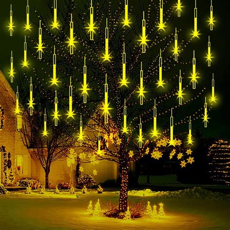 Purtuemy 12 Inch Meteor Shower Rain Lights Outdoor Christmas Lights