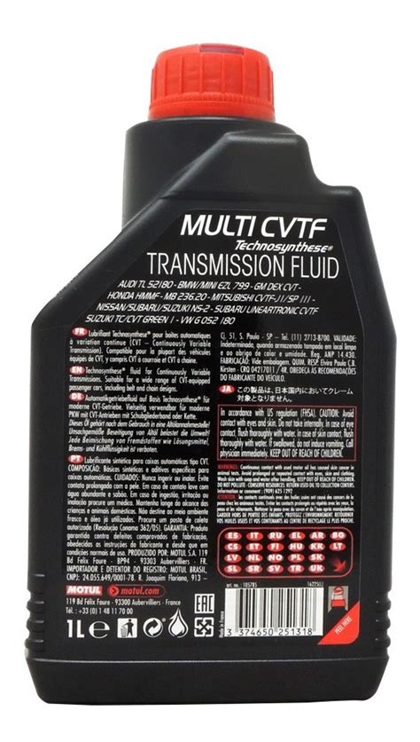 Aceite Transmisión Multi Cvtf Technosynthese Cvt Motul 1l MercadoLibre