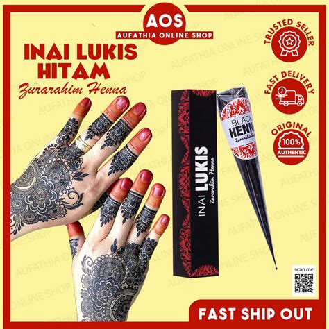 Inai Lukis Hitam Black Henna Pengantin Zurarahim Henna Shopee Malaysia