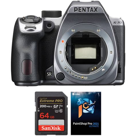 Pentax K Dslr Camera Body With Accessory Kit Silver B H