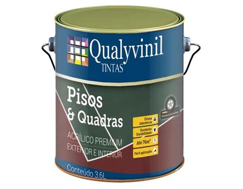 Tinta Qualyvinil Pisos e Quadras Acrílico Premium 3 6L Tinta para