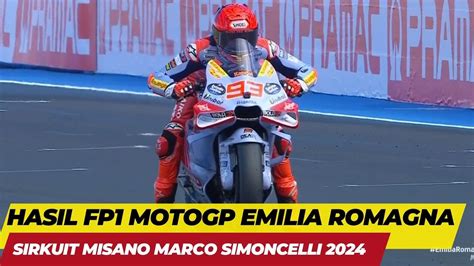 HASIL FP1 MOTOGP EMILIA ROMAGNA ITALIA MISANO SAN MARINO 2024 HASIL