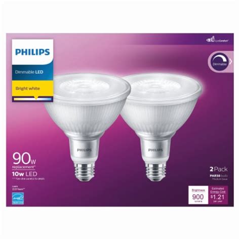 Philips 10 Watt 90 Watt Par38 Led Dimmable Flicker Free Light Bulb Bright White 3000k 2