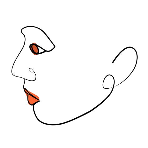 abstract face one line drawing. minimalistic style 22217086 Vector Art ...