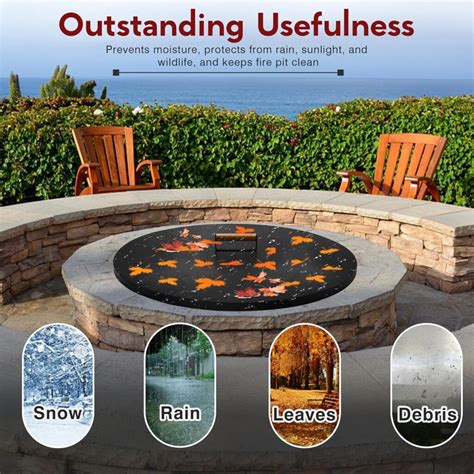 FEBTECH Firepit Snuffer Lid Carbon Steel 35 Inch Fire Pit Lid With